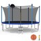 Outdoor Recreational Trampoline with Ladder and Enclosure Net